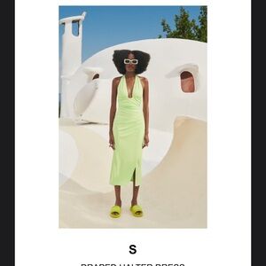 Zara lime green halter dress